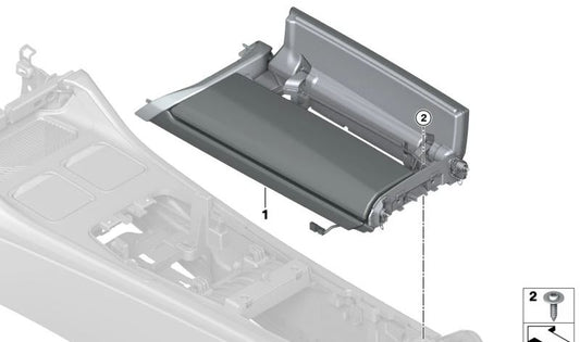 Siège central pour la série BMW 7 G70 (OEM 51165A2C0E4). BMW d'origine