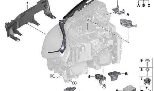 Left Headlight Seal for BMW 5 Series F90N, G30N, G31N, G38N (OEM 63119879639). Original BMW