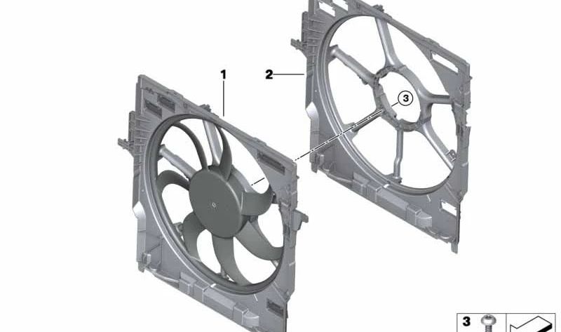 Marco del ventilador para BMW X5 E70, F15 y X6 E71, F16 (OEM 17428618245). Original BMW