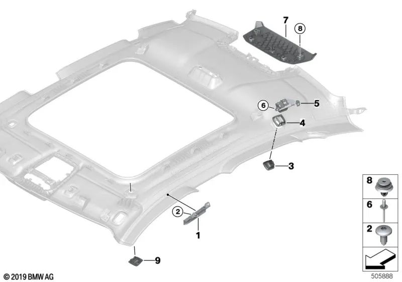 Percha para ropa para BMW F44, F32, F32N, F16 (OEM 51167321756). Original BMW.