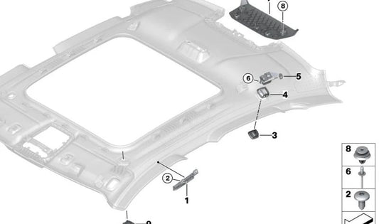 Original OEM 51167321755 coat hook for BMW (Compatible models: F44, F32, F33, F36, F16). Original BMW.