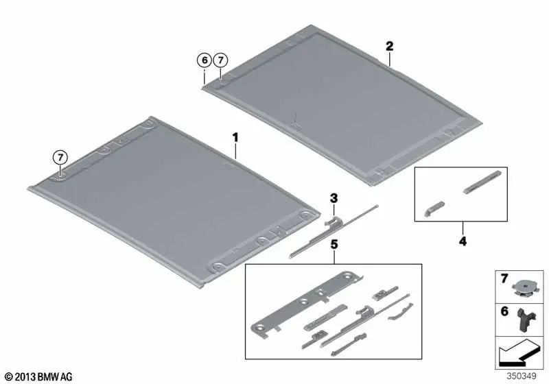 Rear floating roof for BMW F15, F85 (OEM 54137387002). Genuine BMW