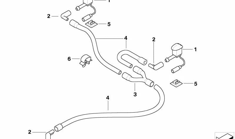 Boquilla de pulverización para BMW E63, E64 (OEM 61667054446). Original BMW