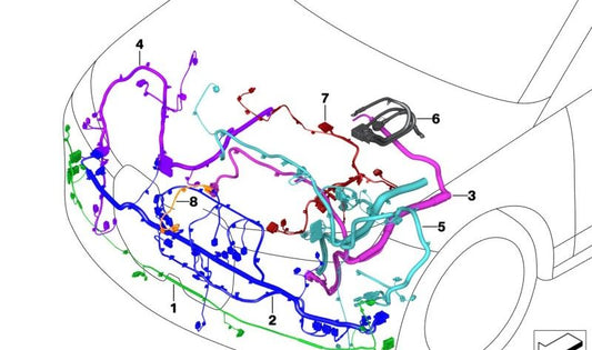 Kabelado Frontend para BMW I20 (OEM 61125A62080). Original BMW