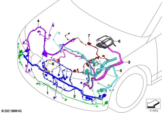 Juego de cables de repuesto del ventilador eléctrico para BMW i I20 (OEM 61115A3BEC7). Original BMW