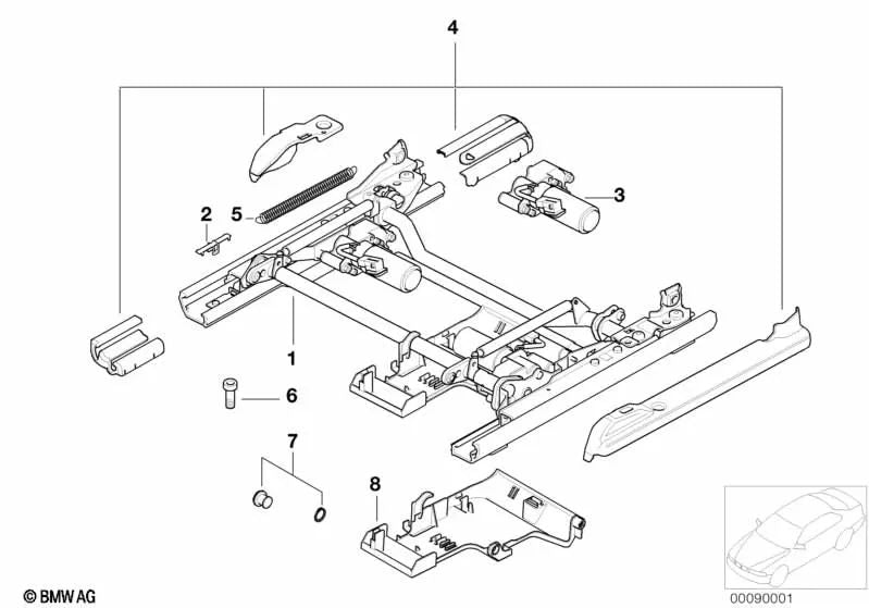 Satz Lagerbuchse for BMW E39, E38 (OEM 52108231862). Genuine BMW