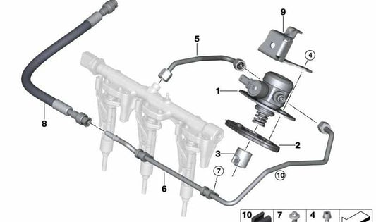 Figura OEM 13518653186 para BMW F52, F48, F49, F39, F54, F60. BMW original.