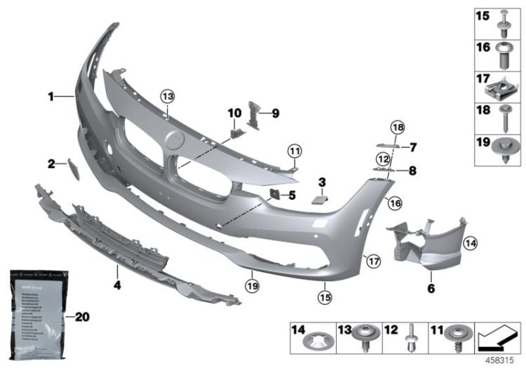 Tapa Tapita Adorno Tobera Limpieza Faros Delanteros Para Bmw F30 F31. Original Recambios