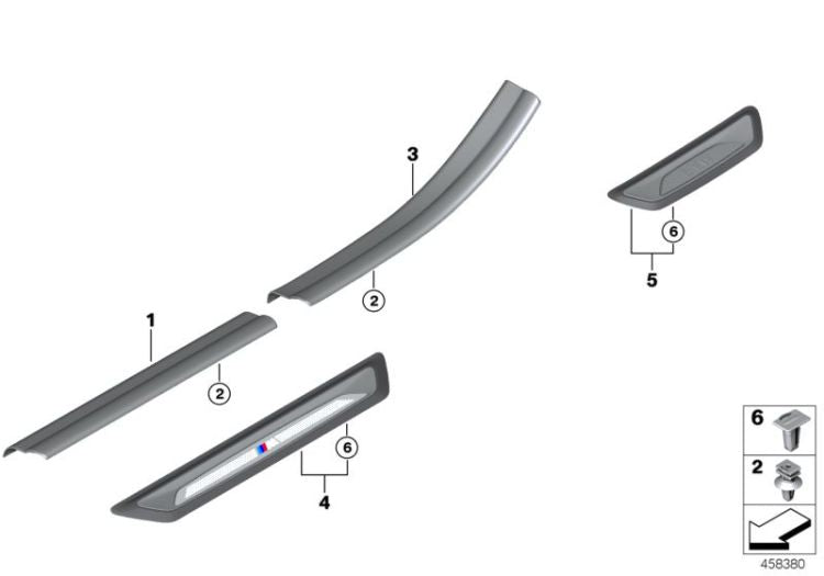 Moldura M Entrada Delante Para Bmw F20 F21 F45 F46 F30 F31 F34 Gt F35 F36 F48 F49 F39. Original