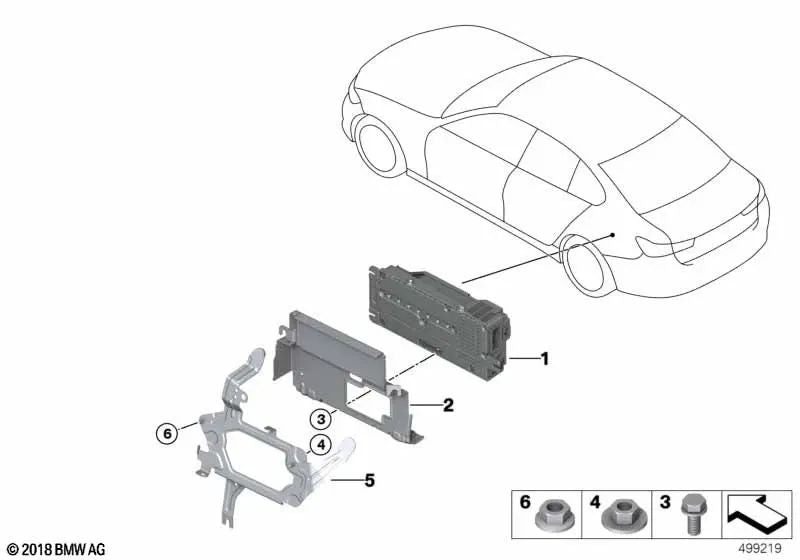 Soporte RAM/ICAM para BMW Serie 4 G23, G83 (OEM 65158717255). Original BMW