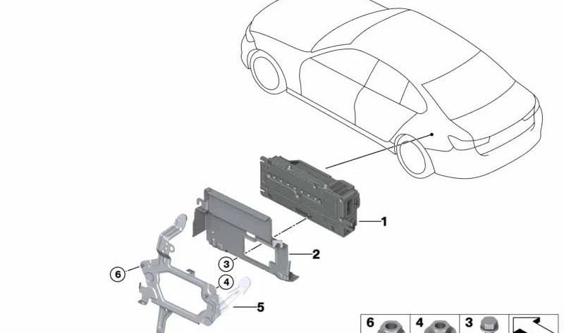 Soporte Amplificador para BMW Serie 3 G20, G21 (OEM 65159865516). Original BMW