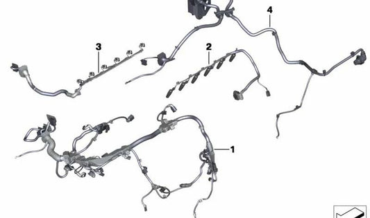 Cableado Motor Módulo del Inyector para BMW Serie 3 E90N, E91N, E92N, E93N, X1 E84 (OEM 12518586716). Original BMW