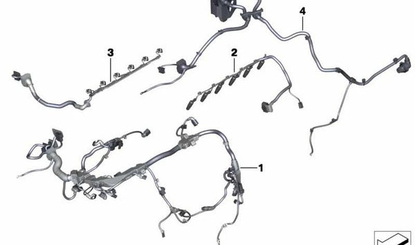 Arnés de Cableado Motor Módulo de Transmisión para BMW Serie 5 F07, F10, F11 (OEM 12518513830). Original BMW