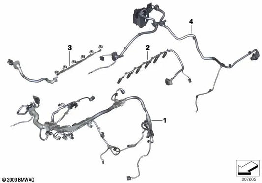 DDE Engine Wiring Harness for BMW 3 Series E90N, E91N, E92N, E93N, X1 E84 (OEM 12518515462). Original BMW.