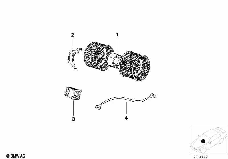 Ventilador para BMW Serie 3 E30 (OEM 64111373766). Original BMW.