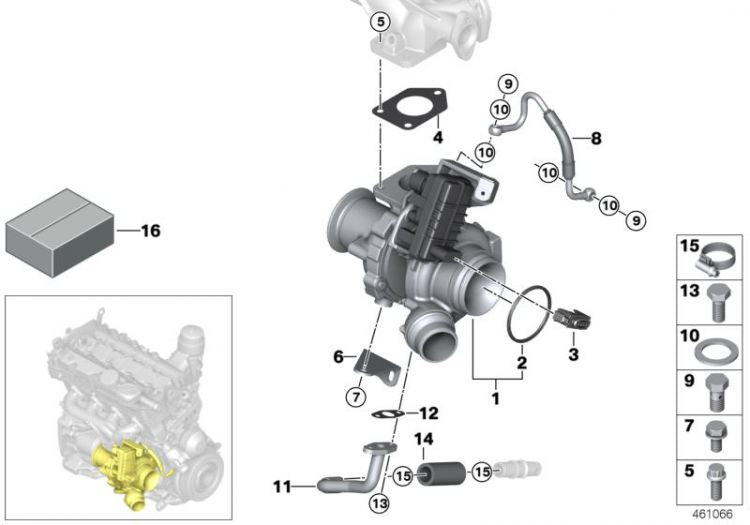 Turbocompresor Rp Para Bmw E90 E91 E92 E93 F10 F11 F25 E84 F30 F07 F31 F20 F21 F34 F32 F22. Original