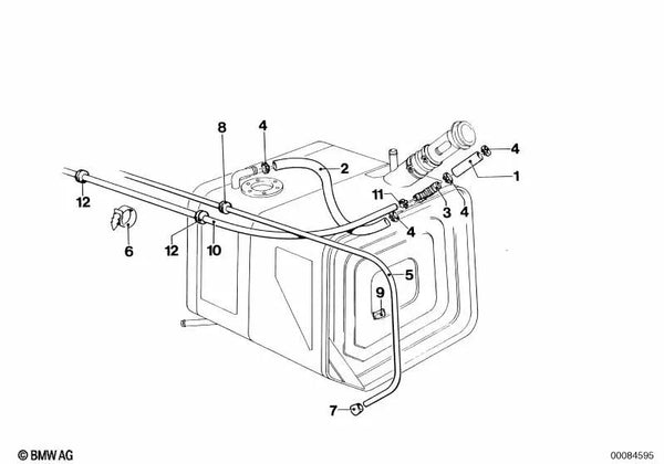 Manguera para BMW E46, F30, F80 (OEM 16121121092). Original BMW.