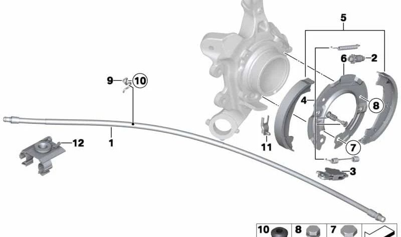 Soporte de Cable de Freno de Mano para BMW Serie 1 F20, F21, Serie 2 F22, F23, Serie 3 F30, F31, F34, Serie 4 F32, F33, F36 (OEM 34406797034). Original BMW