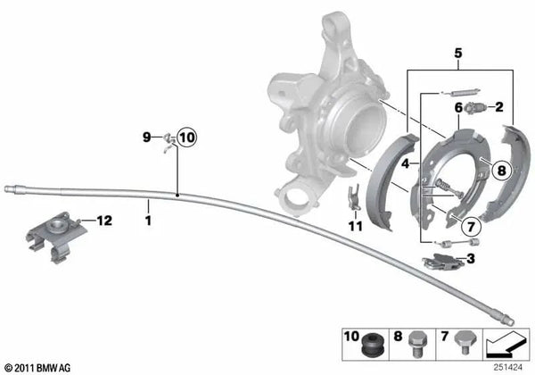 Cable del freno de mano para BMW F34, F35 (OEM 34406857641). Original BMW