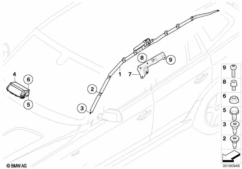 Right bracket for BMW E83, E83N (OEM 51163413478). Original BMW