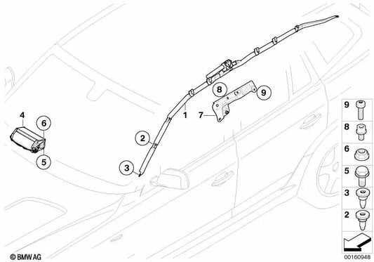 Right bracket for BMW E83, E83N (OEM 51163413478). Original BMW