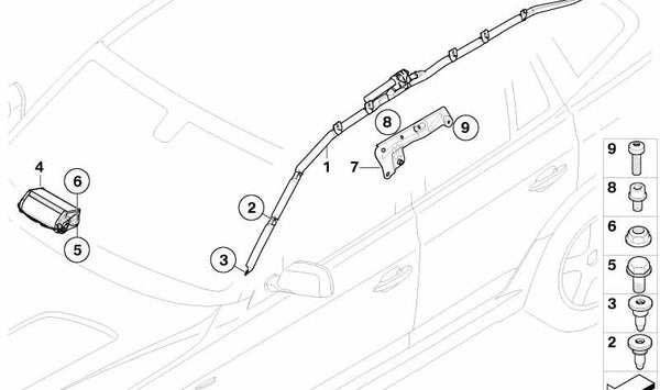 Soporte izquierdo OEM 51163413477 para BMW X3 E83. Original BMW.