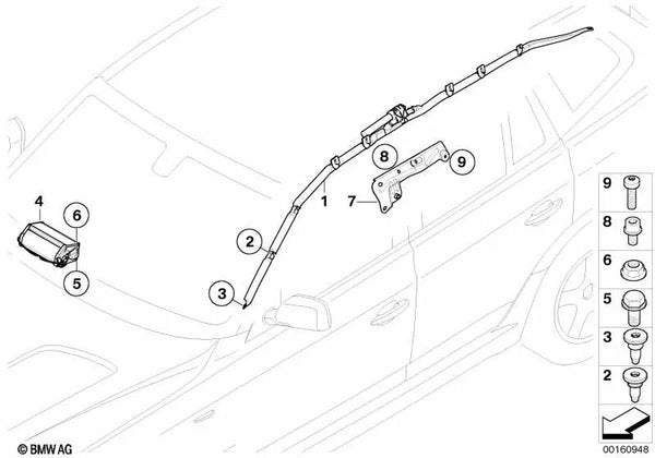 Soporte derecho para BMW E83, E83N (OEM 51163413478). Original BMW