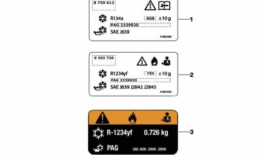 Coolant Warning Plate for BMW 2 Series F22, F23, 3 Series F30N, F31N, 4 Series F32, F33, F36 (OEM 71236832289). Original BMW