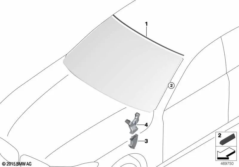 Canal de drenaje superior derecho para BMW G11, G12 (OEM 61667357252). Original BMW