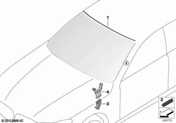 Canal de drenaje superior derecho para BMW G11, G12 (OEM 61667357252). Original BMW