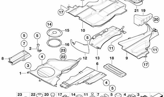 Lower Center Trim for BMW 3 Series E46 (OEM 51718218123). Original BMW