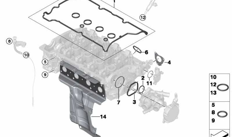 Anillo de sellado (O-Ring) OEM 13641437487 para BMW y MINI. Compatible con modelos: E81, E82, E87, E88, E46, E90, E91, E92, E93, E39, E60, E61, F10, F11, E63, E64, E38, E65, E66, F01, F02, E84, E83, F25, E53, E70, E85, E86, E89, I01, R53, R56, R59, R