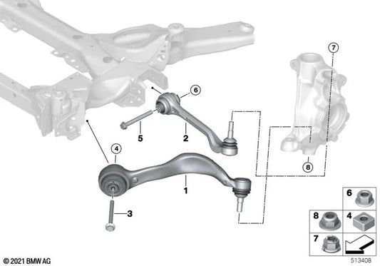 Tirante con Soporte Hidráulico Izquierdo para BMW Serie 4 G26 (OEM 31106895683). Original BMW.