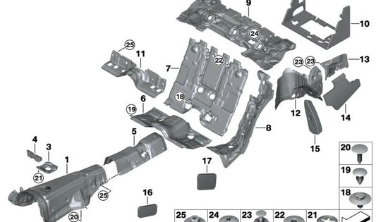 Fieltro acústico trasero derecho para BMW Serie 7 G70 (OEM 51775A38466). Original BMW