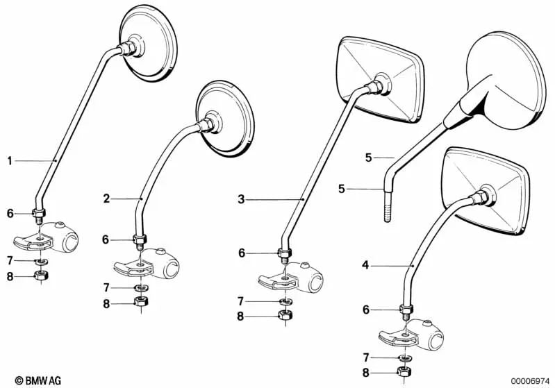 Espejo izquierdo para BMW E46, F30, F80 (OEM 51161231692). Original BMW