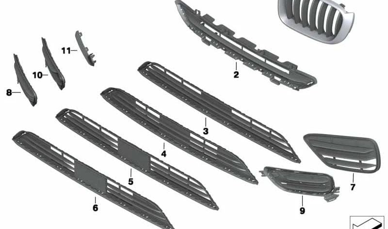 Soporte imprimado derecho para BMW F26 (OEM 51117413924). Original BMW.