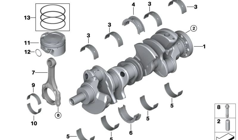 Biela original OEM 11247843237 para BMW F07, F10, F11, F06, F12, F13, F01, F02, F04, G12, E70, F85, E71, E72, F86. Compatible con todos los modelos mencionados. Original BMW.