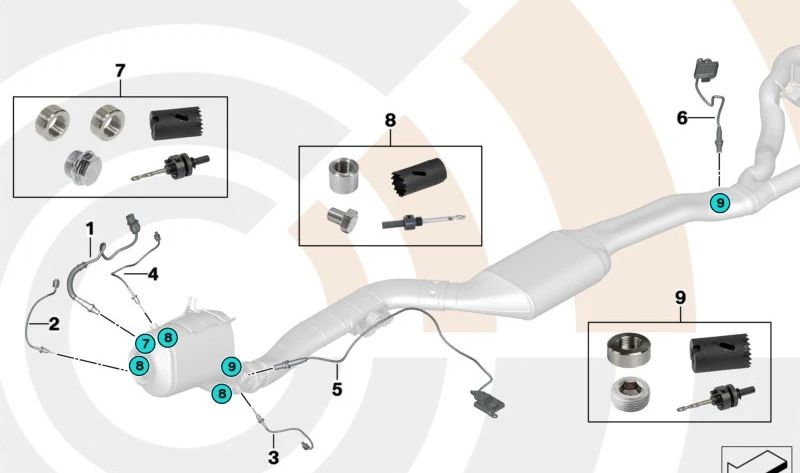 Sonda NOX OEM 13628589845 para BMW E90, E91, E92, E93, F25, F30, F31, F34, E60, E61, F10, F11, F07, E70, F15, E71, F16, E84, F26. Original BMW.