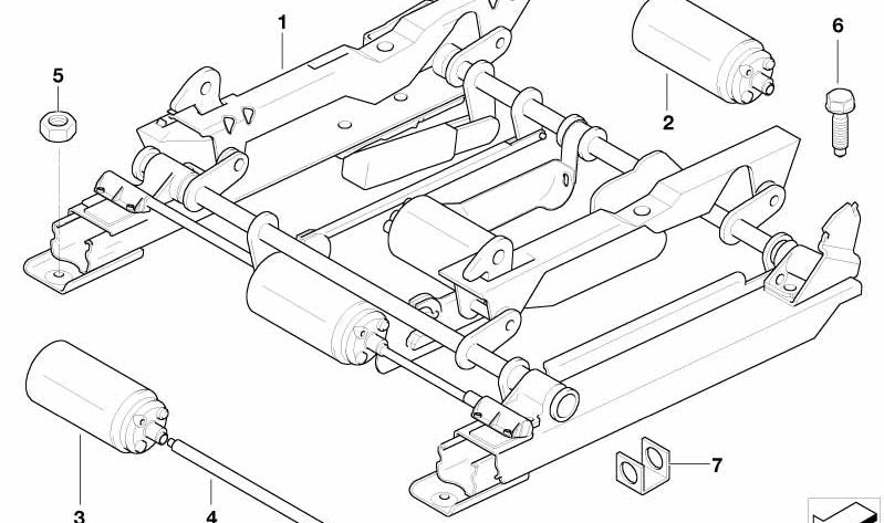 Motor eléctrico para ajuste de altura del asiento derecho OEM 67318401838 para BMW E36, Z3. Original BMW.