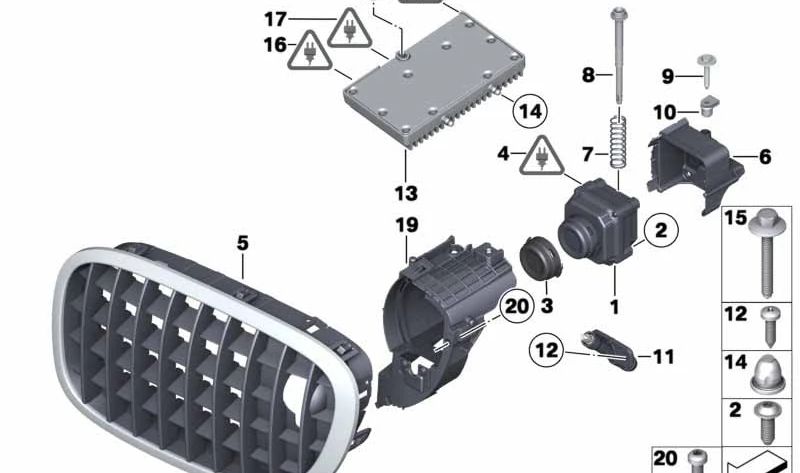 Boquilla de alta presión limpiaparabrisas OEM 61677149466 para BMW F01, F02, F04. Original BMW.