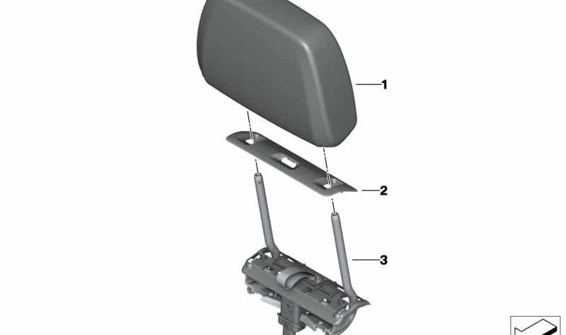 Reposacabezas trasero de cuero para BMW G07 (OEM 52307941602). Original BMW