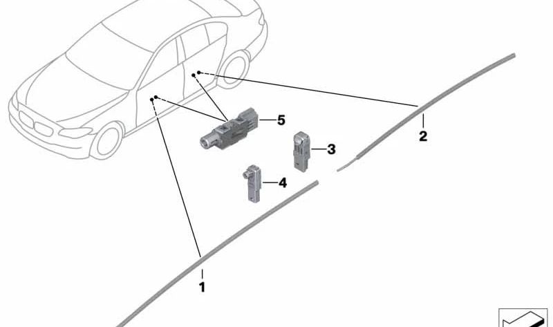 Luz guía para compartimento de puerta derecha OEM 63319186642 para BMW F10, F11, F18. Original BMW