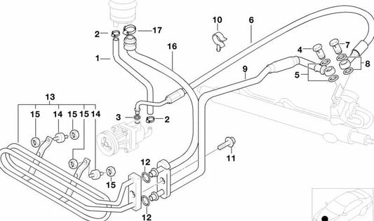 Retour conduite pour la série BMW 3 E36 (OEM 32411093136). BMW d'origine