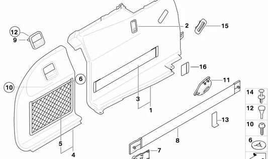 Goma Elástica para BMW Serie 5 E61 (OEM 51477157704). Original BMW