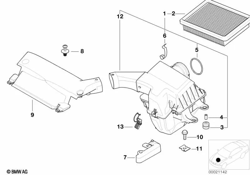 Tubo de admisión para BMW E46 (OEM 13717502842). Original BMW