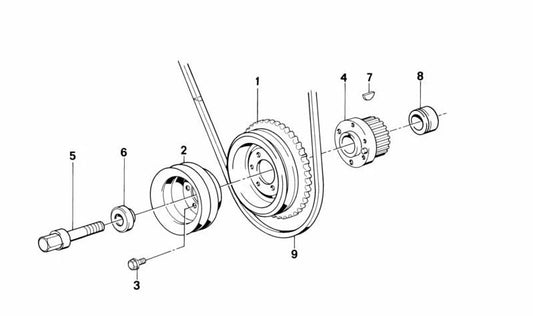 Pulley for BMW 3 Series E36, 5 Series E34 (OEM 11231727375). Genuine BMW.