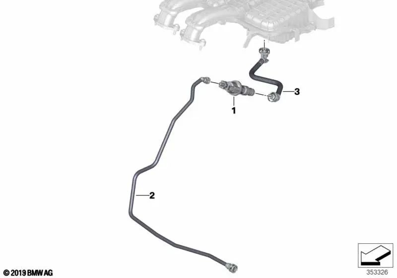 Tubo de ventilación del tanque para BMW i I01, I01N (OEM 13907623241). Original BMW