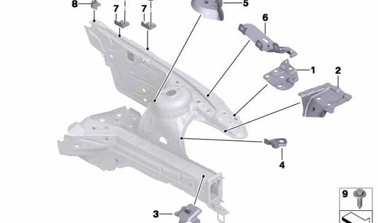 Soporte para viga diagonal soporte para BMW Z4 E89 (OEM 41007224909). Original BMW.