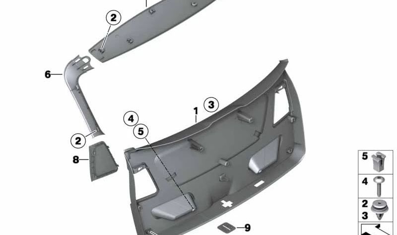 Cubierta del pestillo de cierre para BMW F25 (OEM 51497260058). Original BMW