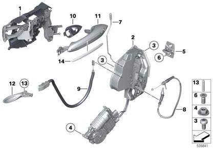 Prise en charge avec verrouillage et clé gauche pour BMW F10, F11, F18 (OEM 51217265083). BMW d'origine.